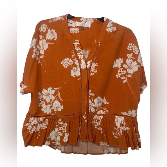 Melograno Tops - Floral Orange Women's Top